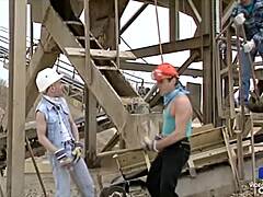 Blonde bombshells on construction sites