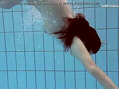 Teen skinny Sima Lastova swims