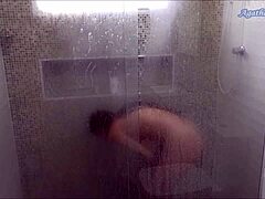 Redhead Agatha's public shower fantasy