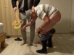 Amateur gets a hard spanking