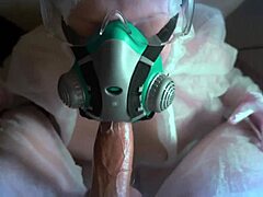 Girl in mask gives blowjob