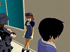 Animated cop in BDSM roleplay