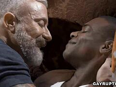 Older gay gets black cock