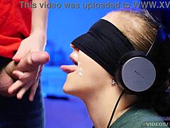 Blindfolded taste game with friend