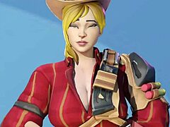 Cartoon cowgirl rides in HD