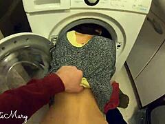 Stepmother gets rough in washer