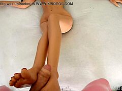 Realistic footjob with sexy feet