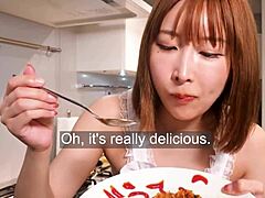 Japanese orgasm with nipple-licking omelet