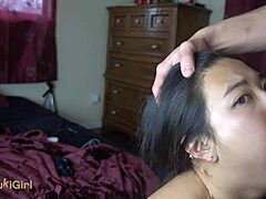 Deepthroat and face-fucking Asian couple