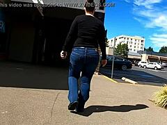 Whaletail store thong flashing at mall