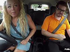 Naughty MILF's public driving school adventure