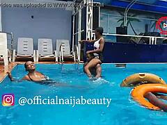 Naija beauty enjoys pool play