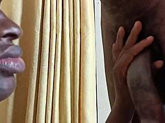 the oral performer with shaved body