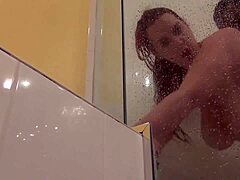 Can BBW Amerie ride Rome Major in out-of-control shower photoshoot?