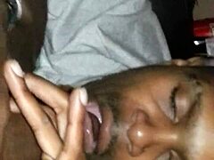 Deepthroat action with black cock