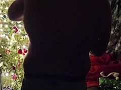 a christmas photoshoot turns into fun with feet posing in the studio.