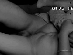 Massaging my sister's shaved pussy then fucking her