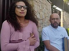 Pastor knocks on doors preaching but gets tempted by sexy amateur Lenev8's body