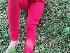 Outdoor ass fucking with Indian mom