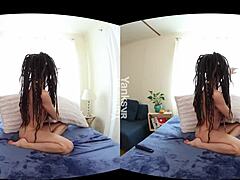 Jazmin rajani yanks her honey in sexy solo striptease