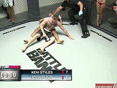 ээ, я трахаю эту блондинку-шлюху с натуральными сиськами после победы в боксерском матче