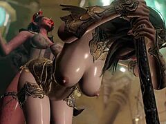 嘿，看这个心灵控制的天使在3D Skyrim动画中被粗暴后入式操，第一部分