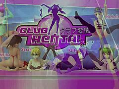 club hentai girls strip and fuck in wild anime game