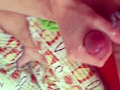 this hot gay dude is masturbating intensely, loving every stroke and moan