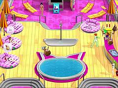 club hentai girls strip and fuck in wild anime game