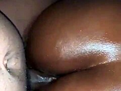 Oiled ebony ass gets fucked by black cock 😍