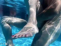 泳池派对升级成无套变性群交，怪物巨屌女上位骑乘