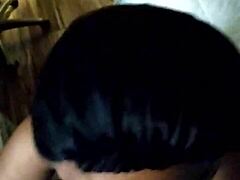 She bounces her boobs while giving a blowjob and riding a dildo above your face