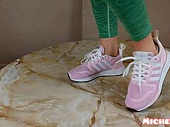 Sneaker try-on video for foot fetishists