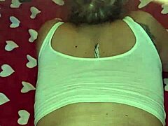 the blonde amateur spends a quiet evening with her macho guy at home