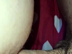 the blonde amateur spends a quiet evening with her macho guy at home