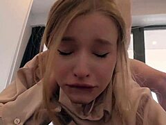 Skinny Redhead Teen Gets Facial After Intense Encounter