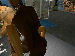 Slanke jonge meid 18+ in bikini bij strandhuis