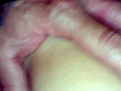 She bends over in the amateur scene, her wet pussy ready for doggystyle with his cock.