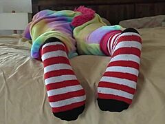 Solo striped socks tease and please