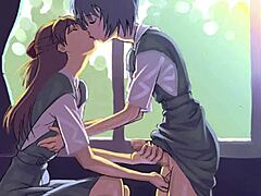 Besos íntimos en el oído en estilo anime