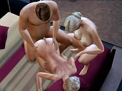 Tammy's Nieuwe Tieten in Sims 4 Groeps Handjob Orgy