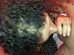 I, a college teen, give a hard blowjob to a big cock with my big tits.