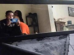 i'm recording this without her noticing, she's masturbating and giving oral