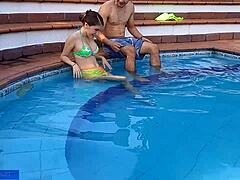 While Others Fuck At Cabin Bar We Pound Latina Prostitute Doggystyle In Pool