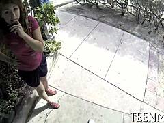 Babe Courtney Loxx sucks cock seductively! Rough hardcore blowjob for specie.