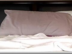 Skinny Blonde Girl Feels Joyful Emotions