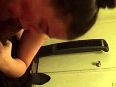 The big black dick gets sucked hard by the amateur babe.