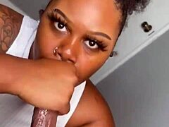 Pretty babe handles pretty dick with handjob, blowjob, and sex to cumshot in POV.