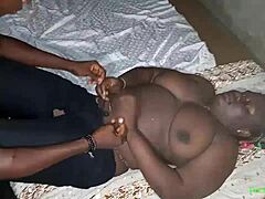 Horny amateur fucks his friend's fat wife with blowjob and pussy action indoors