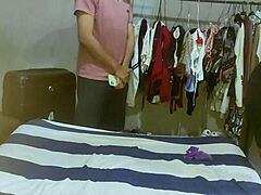 Chubby teen in closet tryst